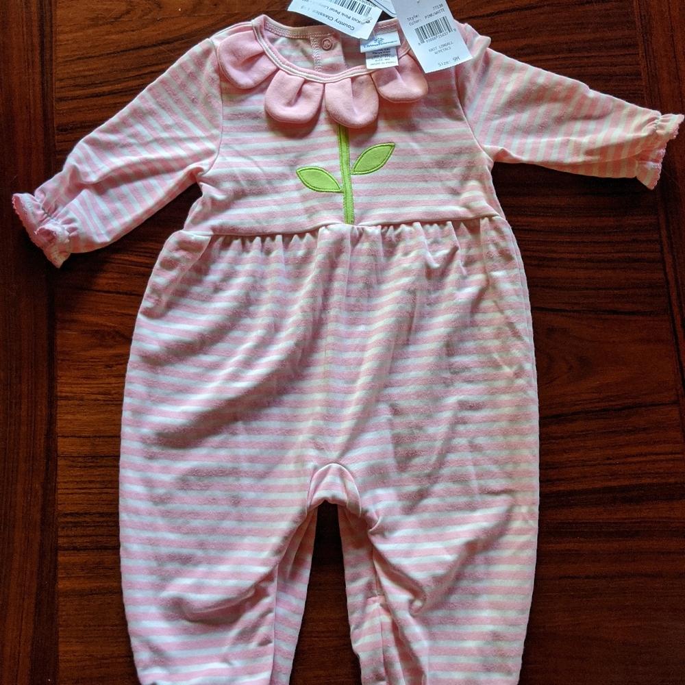 NWT Florence Eiseman Pink Flower Longall, 9 months